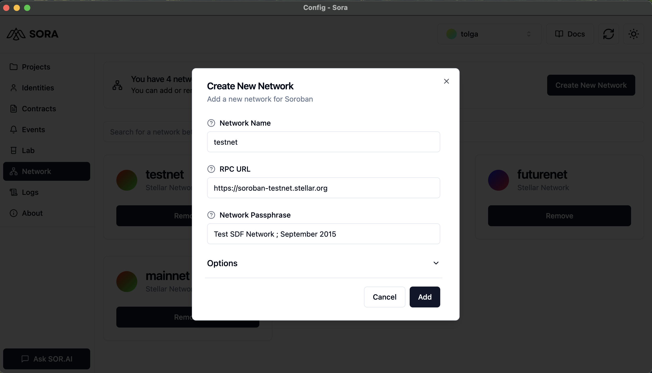 Create New Network