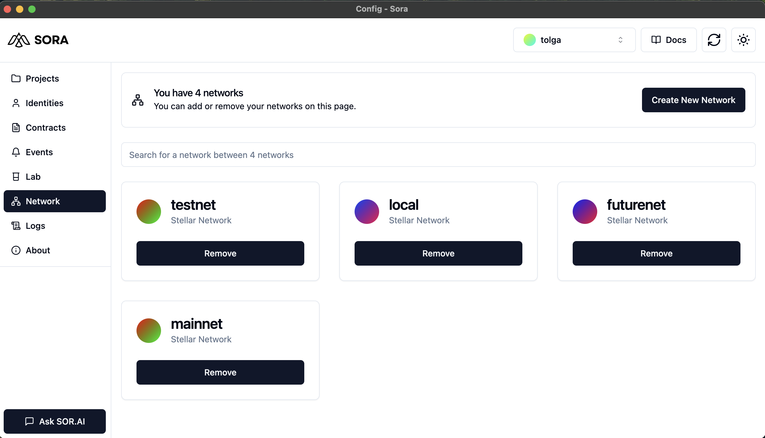 Networks Dashboard